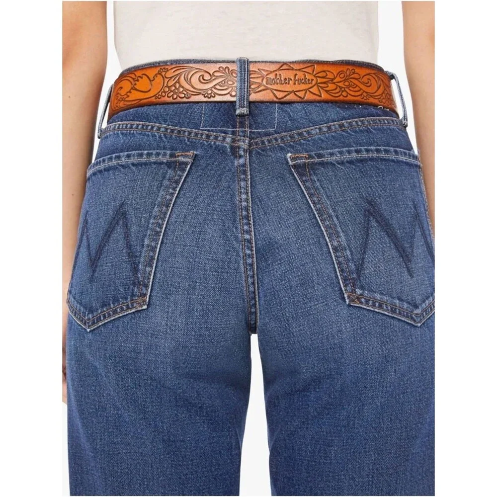 Mother Denim Ranch Rope Belt, Brown NWT Small